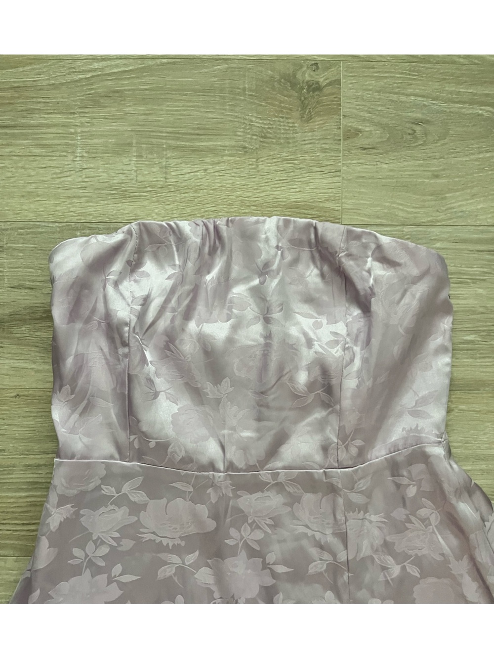 NWT Lulus Women’s Made to Marvel Lilac Satin Jacquard Strapless Maxi Dress Large - Picture 3 of 7